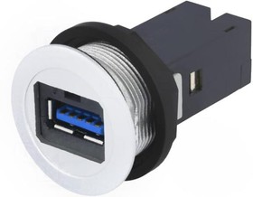 9454521902, Гнездо USB 3.0 A/A 22мм IP20 Цвет серебристый Серия har-port