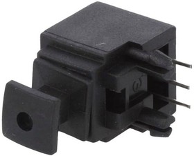 Фото 1/2 FCR6842032R, Optical Connector with Cover, Right Angle, Socket, Black