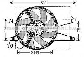 Фото 1/2 Вентилятор радиатора FORD Fiesta/Fusion/MAZDA 2 all AC+ /246W D=360mm AVA FD7541