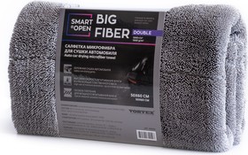 Фото 1/7 Двухсторонняя тряпка-микрофибра для авто Big Fiber Double салфетка-полотенце для сушки 1200 г/м 50х60 160325
