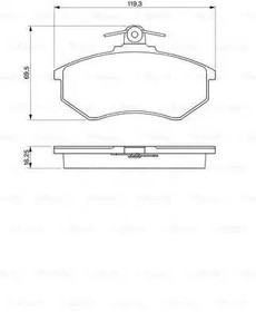 0986466698, Колодки тормозные дисковые передн AUDI: 80 (81, 85, B2) 1.8 CC quattro (85Q)/1.8 GTE quattro (85Q)/2