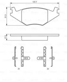 Фото 1/9 0986468890, Колодки тормозные VW Golf 1,2 ,Polo передние