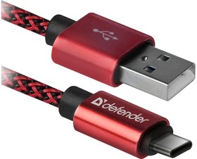 Фото 1/3 USB кабель USB09-03T PRO USB2.0 Красный, AM-Type-C, 1m, 2.1A 87813