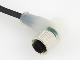 Фото 1/2 RKWT/LED A 4-3-06/5 M, Соединительный кабель; M12; PIN: 3; угловой; 5м; вилка; 30ВAC; 4А