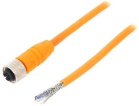 RKTS 4-182/2 M, Соединительный кабель; M12; PIN: 4; прямой; 2м; вилка; 240ВAC; 4А