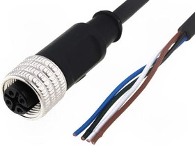 Фото 1/5 RKT 4-225/5 M, Соединительный кабель; M12; PIN: 4; прямой; 5м; вилка; 250ВAC; 4А