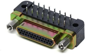 MWDM1L-25PCBRP-.110, D-Sub Micro-D Connectors 25P R/A PCB Micro-D Pin .110" Cadmium