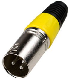 Фото 1/2 1-503 YE, разъем XLR 3 контакта штекер металл цанга на кабель желтый