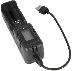 Фото 1/2 S-18655, USB зарядное устройство для литий-ионных аккумуляторов , на 1 аккумулятор, 122х33х35 мм, 1200 мА, 220 В, 50 Гц, 4.2 В, корпус плас