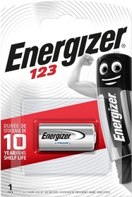 Фото 1/3 Батарейка Energizer CR123A BL1 Lithium 3V (1/6/60)