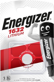 Фото 1/2 Литиевая Батарейка Energizer, Lithium CR1632 1 шт/блист