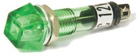 Лампа светодиодная в корпусе 12В, d 7,5x12, 9x 9x 7, зеленый, мкд, IL-791L