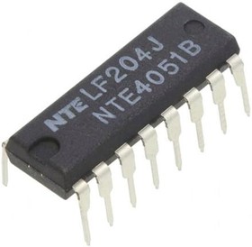 Фото 1/3 NTE4051B, IC: analog switch; demultiplexer, multiplexer; Ch: 8; DIP16; 600uA