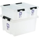 Контейнер HOME 36 литров с крышкой, прозрачный M-H36-00.07new