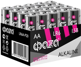 Элемент питания алкалиновый AA/LR6 1.5В Alkaline Pack-20 (уп.20шт) ФАZА 5028098
