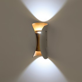 Фото 1/8 Декоративная подсветка ЭРА WL42 WH+GD светодиодная 10Вт 3500К белый/золото IP54 для интерьера, фасадов зданий Б0054421