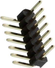 MC-HRT1-S07-G, Pin Header, угловой, Плата - к - плате, 1.27 мм, 1 ряд(-ов), 7 контакт(-ов), Сквозное Отверстие