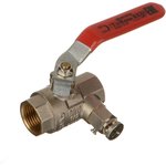 Кран шаровой RED 1/2 в/в ручка с дренажем и воздухоотводчиком 26119