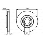 0986478853, Диск тормозной AUDI A2/A3/VW GOLF IV/V/SKODA FABIA/OCTAVIA передний ...