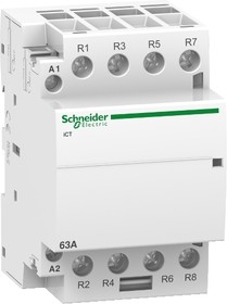 Фото 1/3 A9C20867, 4 Pole Contactor, 63 A, 230 V ac Coil, Acti 9, 4NC, Контактор 4-полюсный установочный, 230-240ВAC, 6
