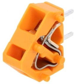Фото 1/4 PCB terminal, 1 pole, pitch 5 mm, AWG 28-12, 24 A, cage clamp, orange, 236-746