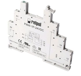PIR6W-1P-12VDC-01, Реле интерфейсное, SPDT, Uобмотки 12VDC, номинальная нагрузка 6A, ширина 6,2мм