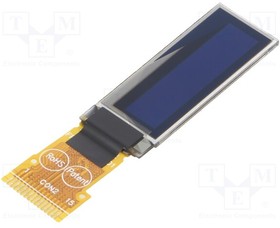 REX012832DYPP3N00001, Дисплей: OLED, графический, 128x32, Разм: 30x11,5x1,26мм, желтый