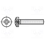 B5X40/BN384, Винт с цилиндрической головкой Phillips оцинкованный M5x40мм