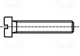 B1X10/BN402, Винт; M1x10; 0,25; Головка: цилиндрическая; прямой; сталь; DIN: 84A