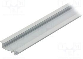 23040001, Профиль для LED модулей, встраиваемый, белый, L 1м, алюминий