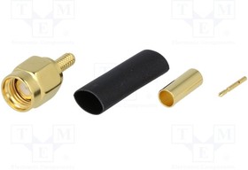 SMA1111A23G550, Вилка; SMA; "папа"; прямой; 50Ом; обжим; на провод; тефлон; позолота