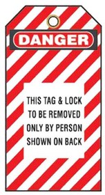 PVT-98, Lock Out Tag With Stripes