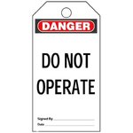 PVT-41, Labels & Industrial Warning Signs Plastic Tag 'Danger Do Not Operate' 5