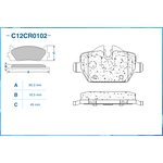 C12CR0102, Тормозные колодки задние, Low Metallic