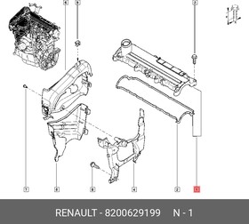 8200629199, Крышка клапанная Renault 1.5 DCI