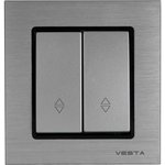 Выключатель Vesta-Electric Exclusive Silver Metallic реверсивный двуклавишный ...