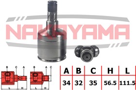 NJ7234NY, ШРУС внутр. к-кт CHEVROLET EPICA (V250/V200) 03- (34x32x168x35)