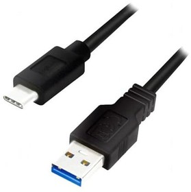 Фото 1/2 CU0167, Кабель, USB 3.0, вилка USB A, вилка USB C, 0,5м, черный