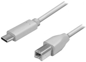 Фото 1/2 CU0160, Кабель, USB 2.0, вилка USB B, вилка USB C, 1м, серый
