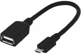Фото 1/2 AA0035, Кабель, OTG, USB 2.0, гнездо USB A, вилка micro USB B, 0,2м