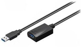 Фото 1/2 95727, Кабель USB 3.0 гнездо USB 3.0 A,вилка USB 3.0 5м черный