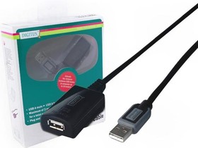 Фото 1/2 DA-73100-1, Репитер, USB 2.0, гнездо USB A, вилка USB A, 10м, блистер