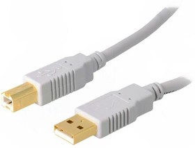 Фото 1/2 CAB-USBAB/5G, Кабель, USB 2.0, вилка USB A, вилка USB B, позолота, 5м, серый