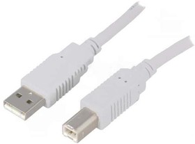 CAB-USB2AB/5-GY, Кабель, USB 2.0, вилка USB A,вилка USB B, Дл.кабеля 5м, серый