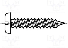 B3.5X16/BN941, Винт, 3,5x16, Головка цилиндрическая, прямой, сталь, цинк, BN 941