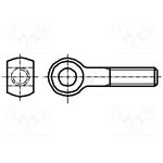 B16X100/BN11899, Lifting eye bolt; M16x100; 2; Head: eye; acid resistant steel A4