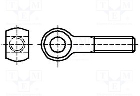 B16X100/BN11899, Lifting eye bolt; M16x100; 2; Head: eye; acid resistant steel A4