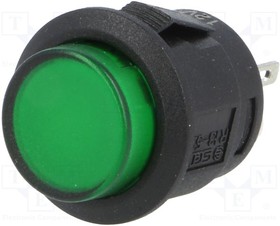 R13523BL05BGL1, Переключатель кнопочный 2 SPST-NO 1, зеленый 50мОм
