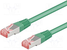 S/FTP6A-CU-002GR, Коммутационный шнур S/FTP 6a многопров Cu LSZH зеленый 0,25м 27AWG