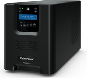 Фото 1/10 CyberPower PR1000ELCD, ИБП CyberPower PR1000ELCD, Line-Interactive, 1000VA/900W, 8 IEC-320 С13 розеток, USB&Serial, SNMPslot, LCD дисплей, B